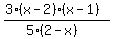 %283%28x+-+2%29%28x+-+1%29%29%2F%285%282+-+x%29%29