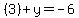 %283%29+%2B+y+=+-6