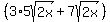 %283%2A5sqrt%282x%29%2B7sqrt%282x%29%29