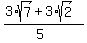 %283%2Asqrt%287%29%2B3%2Asqrt%282%29%29%2F%285%29