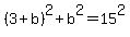 %283%2Bb%29%5E2%2Bb%5E2=15%5E2