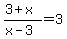 %283%2Bx%29%2F%28x-3%29+=+3