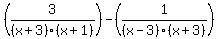 %283%2F%28x%2B3%29%28x%2B1%29%29-%281%2F%28x-3%29%28x%2B3%29%29