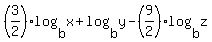 %283%2F2%29log%28b%2Cx%29%2Blog%28b%2Cy%29-%289%2F2%29log%28b%2Cz%29