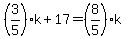 %283%2F5%29k+%2B+17+=+%288%2F5%29k