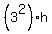 %283%5E2%29h