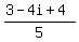 %283-4i%2B4%29%2F5