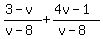 %283-v%29%2F%28v-8%29%2B%284v-1%29%2F%28v-8%29