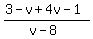 %283-v%2B4v-1%29%2F%28v-8%29
