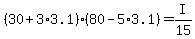 %2830+%2B+3%2A3.1%29%2880+-+5%2A3.1%29+=+I%2F15