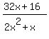 %2832x%2B16%29%2F%282x%5E2%2Bx%29