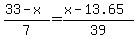 %2833-x%29%2F7=%28x-13.65%29%2F39