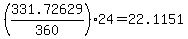 %28331.72629%2F360%29%2A24+=+22.1151