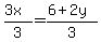 %283x%29%2F3=%286%2B2y%29%2F3