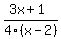 %283x%2B1%29%2F4%28x-2%29