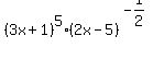 %283x%2B1%29%5E5%2A+%282x-5%29%5E%28-1%2F2%29+