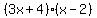 %283x%2B4%29%28x-2%29