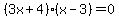 %283x%2B4%29%28x-3%29+=+0