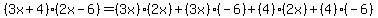 %283x%2B4%29%2A%282x-6%29=%283x%29%2A%282x%29%2B%283x%29%2A%28-6%29%2B%284%29%2A%282x%29%2B%284%29%28-6%29