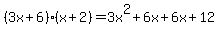 %283x%2B6%29%28x%2B2%29+=+3x%5E2%2B6x%2B6x%2B12