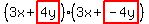 %283x%2Bhighlight%284y%29%29%283x%2Bhighlight%28-4y%29%29