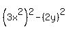 %283x%5E2%29%5E2-%282y%29%5E2