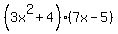 %283x%5E2%2B4%29%287x-5%29