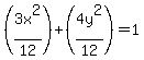 %283x%5E2%2F12%29%2B%284y%5E2%2F12%29+=+1
