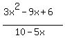 %283x%5E2+-+9x%2B6%29%2F%2810-5x%29