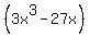 %283x%5E3+-+27x%29