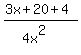 %283x+%2B+20+%2B+4%29%2F%284x%5E2%29
