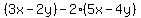 %283x-2y%29-2%285x-4y%29