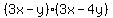 %283x-y%29%283x-4y%29