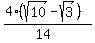 %284%28sqrt%2810%29-sqrt%283%29%29%29%2F%2814%29+