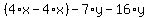 %284%2Ax-4%2Ax%29-7%2Ay-16%2Ay%29=19%2B4