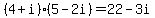 %284%2Bi%29%2A%285-2i%29=22-3i