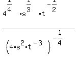 %284%5E%281%2F4%29%2As%5E%281%2F3%29%2At%5E%28-1%2F2%29%29+%2F+%284%2As%5E2%2At%5E%28-3%29%29%5E%28-1%2F4%29