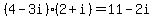 %284-3i%29%2A%282%2Bi%29=11-2i