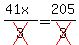 (41x)/cross(3)=205/cross(3)