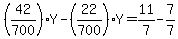 %2842%2F700%29%2AY+-+%2822%2F700%29%2AY+=+11%2F7+-+7%2F7