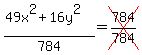 %2849x%5E2+%2B+16y%5E2%29%2F784+=+cross%28784%2F784%29