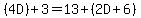 %284D%29%2B3=13%2B%282D%2B6%29