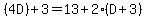 %284D%29%2B3=13%2B2%28D%2B3%29