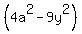 %284a%5E2-9y%5E2%29