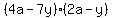 (4a-7y)(2a-y)