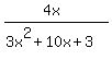 %284x%29%2F%283x%5E2%2B10x%2B3%29