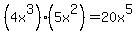 %284x%5E3%29%2A%285x%5E2%29+=+20x%5E5