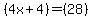 %284x+%2B+4%29+=+%2828%29