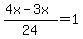%284x+-+3x%29%2F+24+=+1