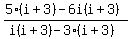 %285%28i%2B3%29-6i%28i%2B3%29%29%2F%28i%28i%2B3%29-3%28i%2B3%29%29